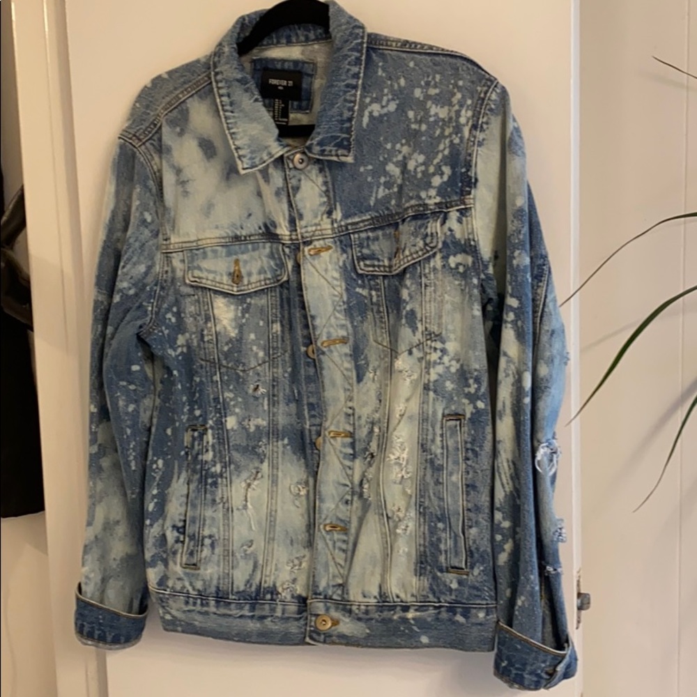 Forever 21 Custom Distressed Jean Jacket
